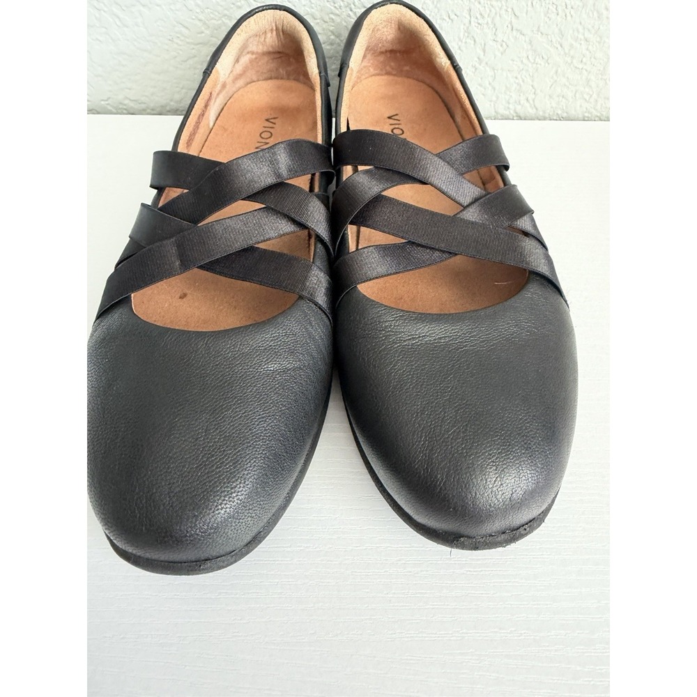 Vionic Serenity Mary Jane Flats Women's 8 Wide Black Leather Orthotic Comfort - Picture 4 of 10